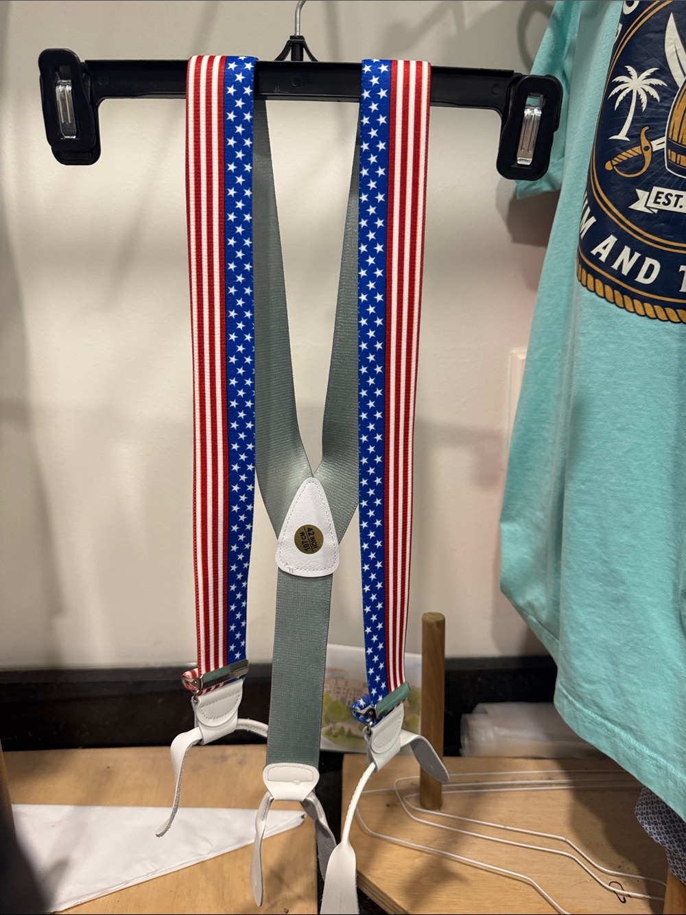 American Flag Pattern Men’s Braces Suspenders - Red, White & Blue